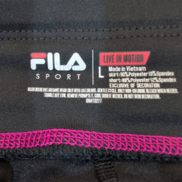 Fila Womens Skort Large Black/Pink/Green Athletic Skirt Shorts Gym Tennis - Picture 4 of 8